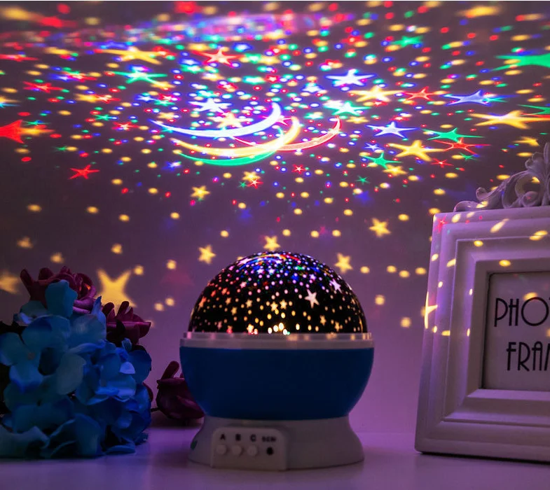 GGbingo Night Lamp Projector Starry Sky Night Light Lamp Decor Rotating Starry Nursery Moon Galaxy Projector Table Light