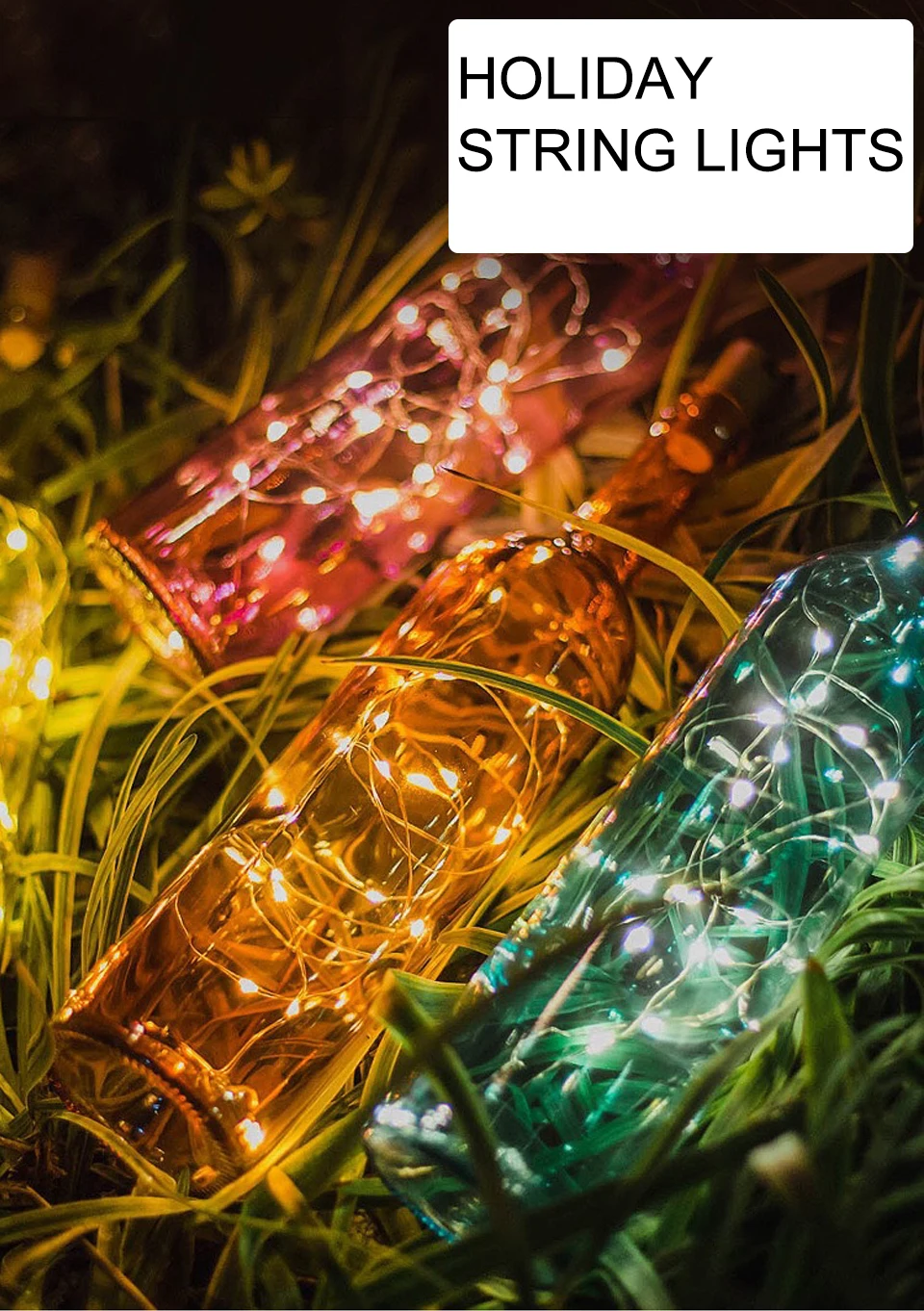 1/2/3M LED Wine Bottle Cork String Lights Holiday Decoration Garland Wine Bottle Fairy Light Christmas Copper Wire String Lights