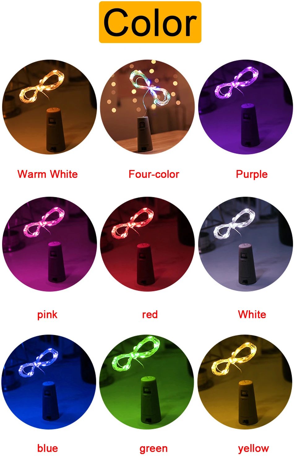 1/2/3M LED Wine Bottle Cork String Lights Holiday Decoration Garland Wine Bottle Fairy Light Christmas Copper Wire String Lights
