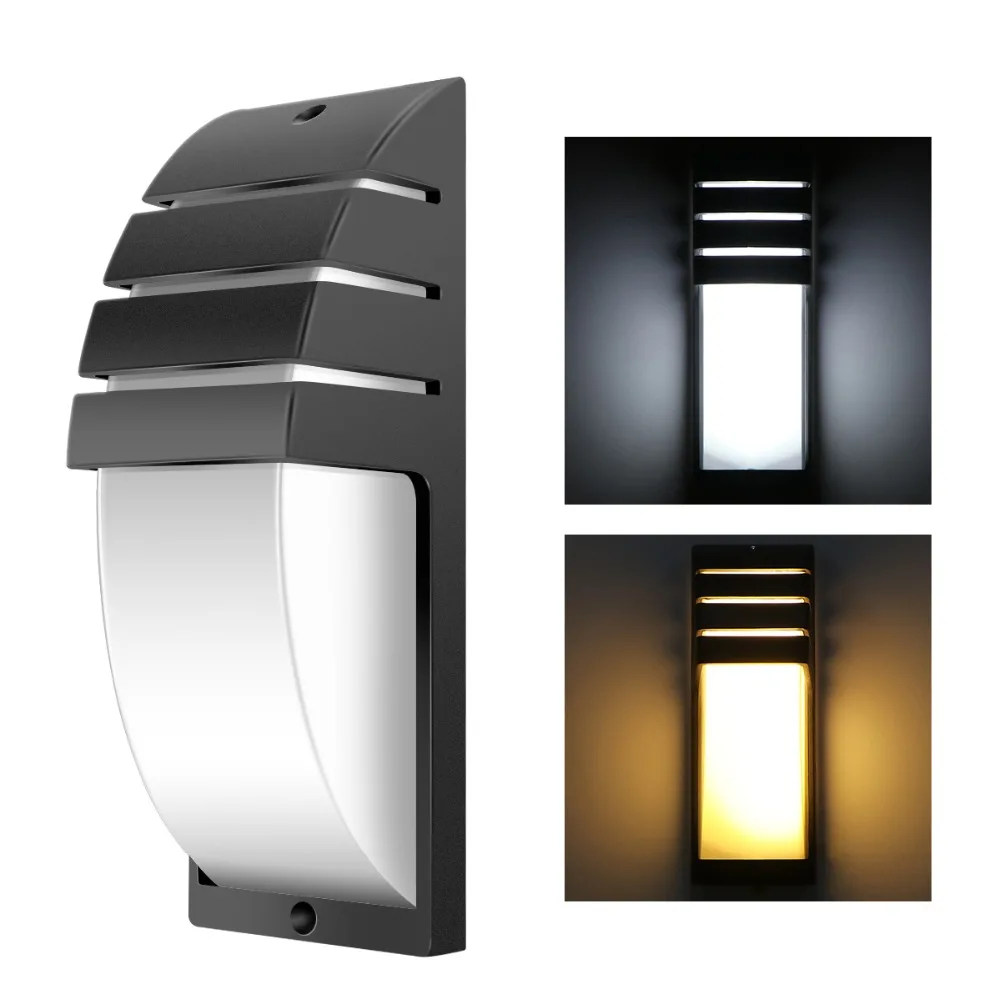 12W Outdoor Wall Lamp 110V 220V Sconce Balcony Garden Fence Yard Porch Light Indoor Living Room Bedside Wall Light Aluminium