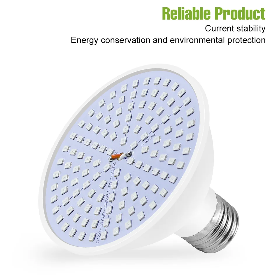 E27 LED Plant Grow Light Full Spectrum Indoor Hydroponics Flower Seedling Vegetables Cultivation Lamp Growth Box Bulb AC85V-265V
