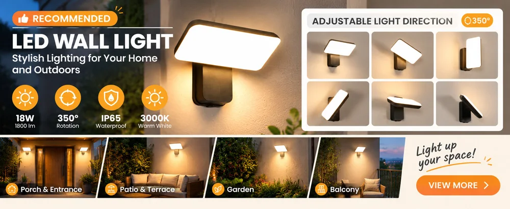 Aluminum LED Wall Lamp Waterproof IP65 Outdoor Garden Lights 8W 12W Interior Wall Light for Bedroom Living Room Stairs Lighting
