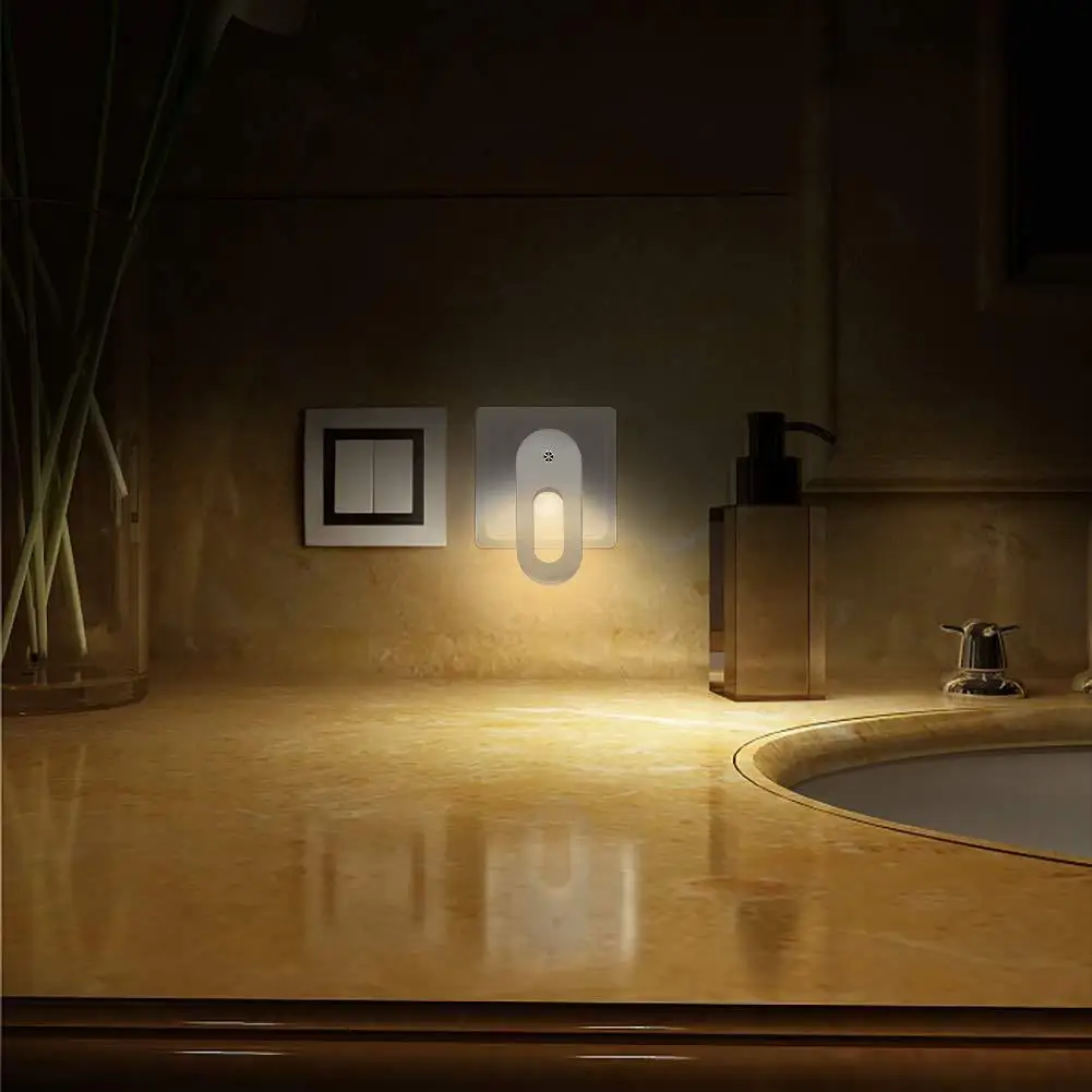 EU/US Plug Wall Night Light Socket With Twilight Sensor 1/2 Pcs Warm White Lamp Energy Saving For Kids Room Bedroom
