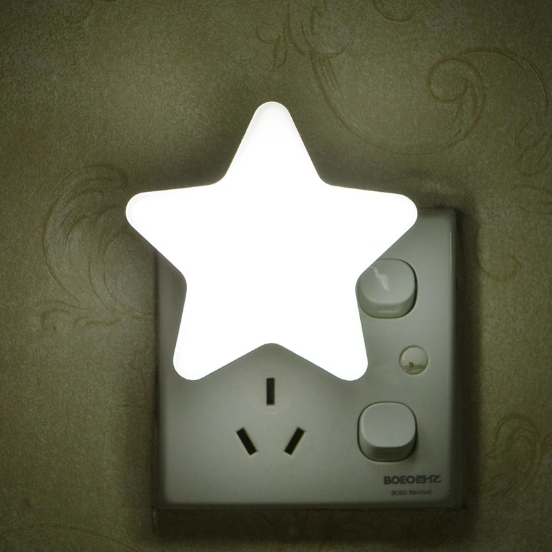 LED Stars Night Lights EU/US Plug Night Lamp Light Home Decoration Bedroom Bedside Baby Room Living Room Corridor Lighting