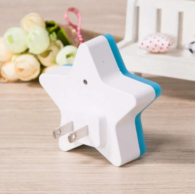LED Stars Night Lights EU/US Plug Night Lamp Light Home Decoration Bedroom Bedside Baby Room Living Room Corridor Lighting