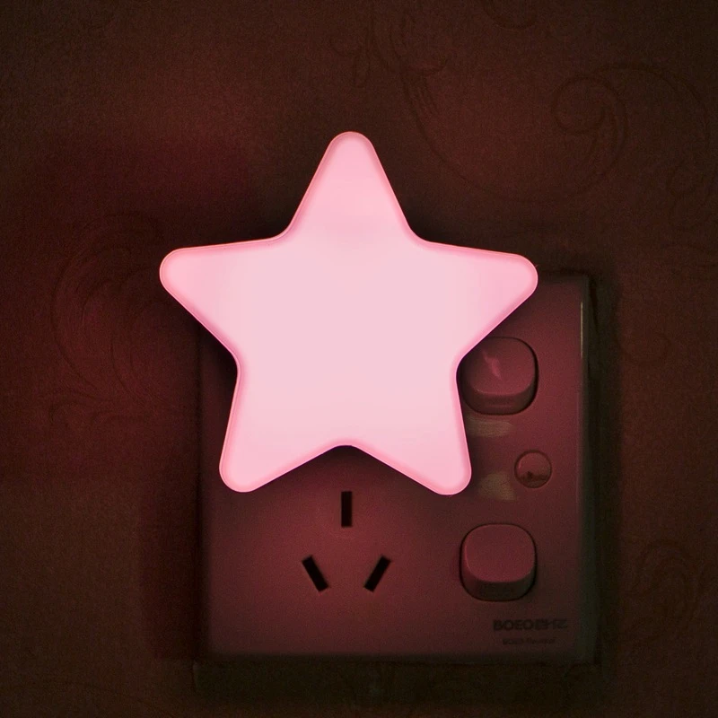 LED Stars Night Lights EU/US Plug Night Lamp Light Home Decoration Bedroom Bedside Baby Room Living Room Corridor Lighting