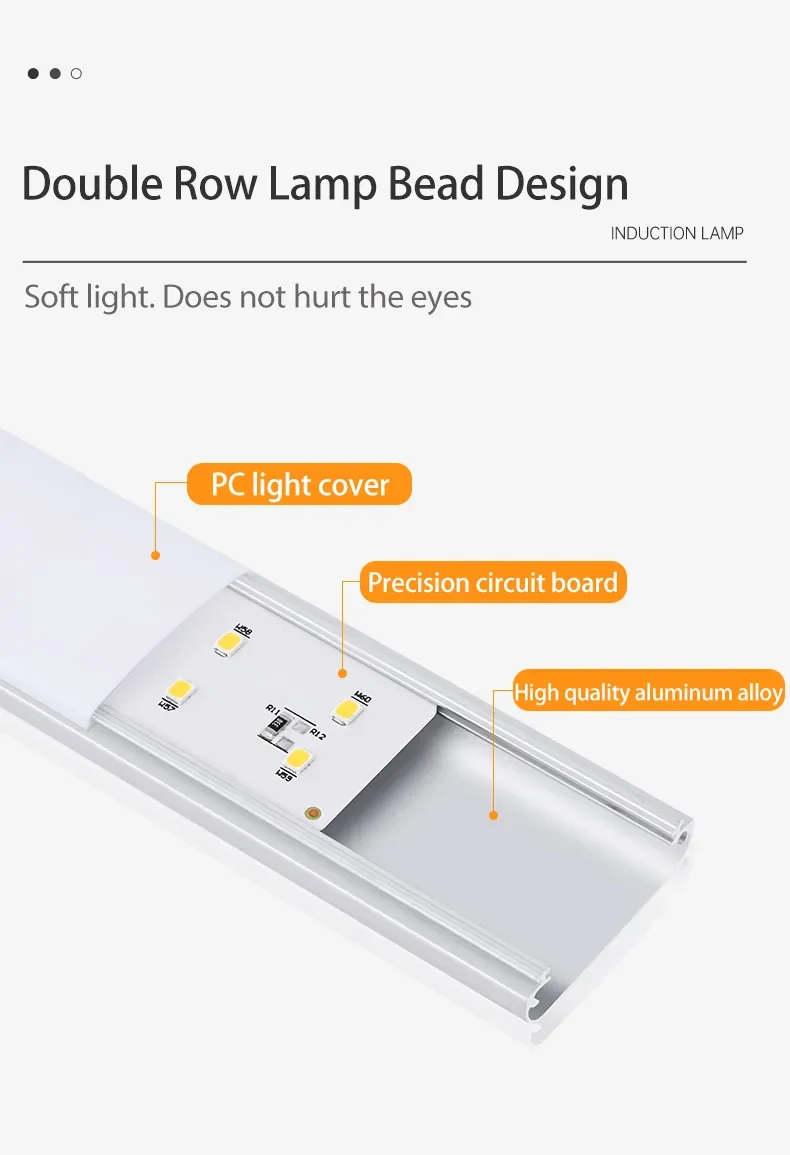 Night Light 20/30/40/60CM Motion Sensor Light Wireless USB LED Cabinet Light Wardrobe Lamp For Kitchen Cabinet Bedroom Wardrobe