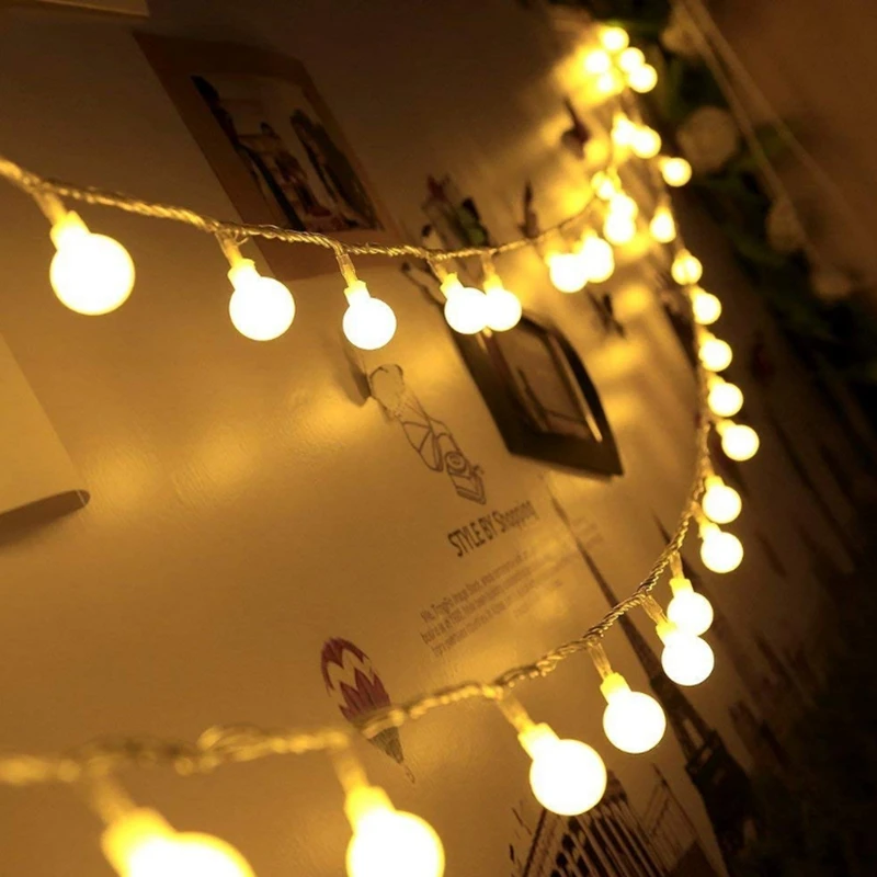10M Small Ball Fairy Lights Globe String Lights USB/Battery Operated for Garden Christmas Bedroom Wedding Camping Tent Decor