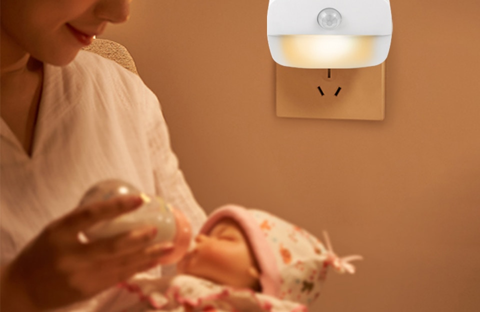 Mini LED Night Light PIR Motion Sensor Lamp 3 Modes Night Lamp Bedroom Bedside Lights EU Plug For Closet Corridor Bathroom