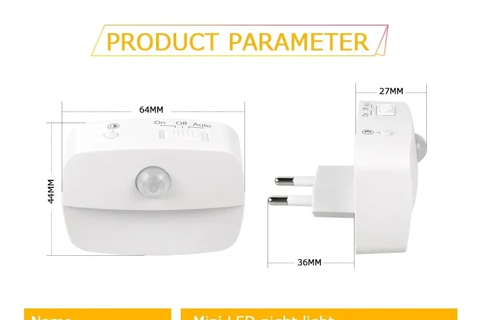 Mini LED Night Light PIR Motion Sensor Lamp 3 Modes Night Lamp Bedroom Bedside Lights EU Plug For Closet Corridor Bathroom