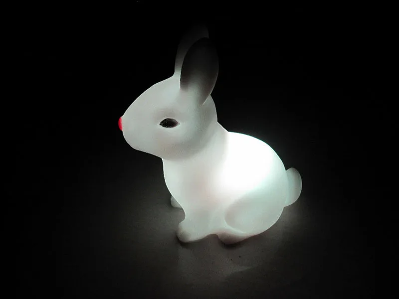 Colorful Rabbit Night Lights for Children Baby Gifts Cartoon Cute Animal Bunny Lamp Christmas Decoration Kids Birthday Gift