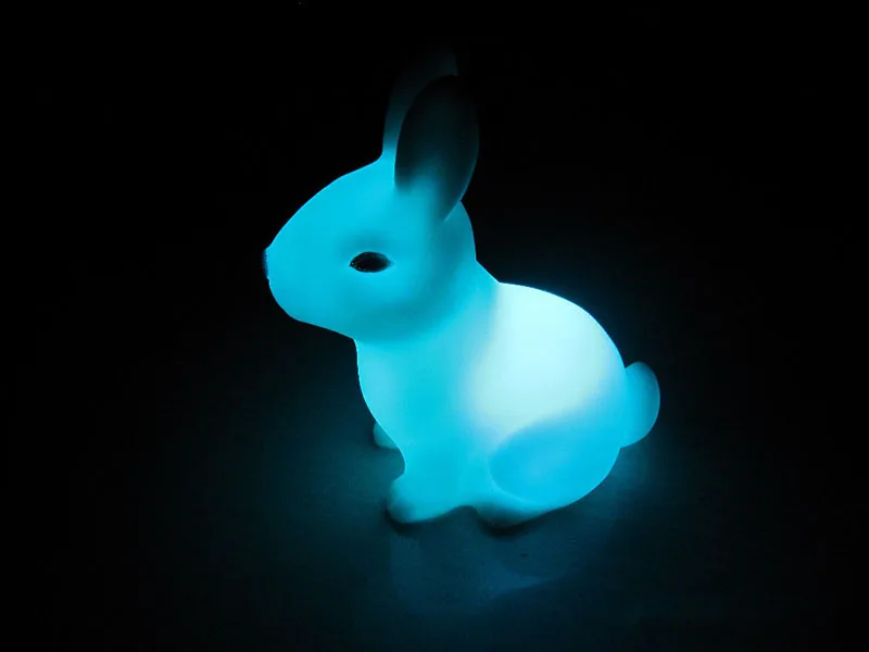Colorful Rabbit Night Lights for Children Baby Gifts Cartoon Cute Animal Bunny Lamp Christmas Decoration Kids Birthday Gift
