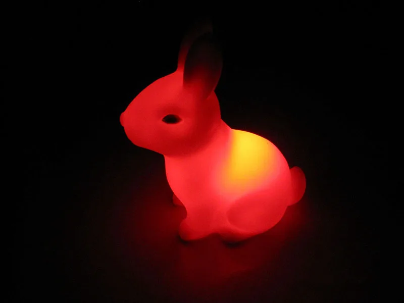 Colorful Rabbit Night Lights for Children Baby Gifts Cartoon Cute Animal Bunny Lamp Christmas Decoration Kids Birthday Gift