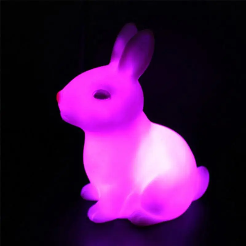 Colorful Rabbit Night Lights for Children Baby Gifts Cartoon Cute Animal Bunny Lamp Christmas Decoration Kids Birthday Gift