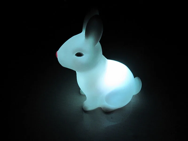 Colorful Rabbit Night Lights for Children Baby Gifts Cartoon Cute Animal Bunny Lamp Christmas Decoration Kids Birthday Gift