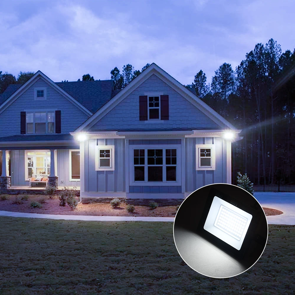 LED Flood Light IP66 Waterproof Outdoor Spotlight 100W AC220V Reflector Led Exterior Wall Lamp For Garden Street Gate Wall