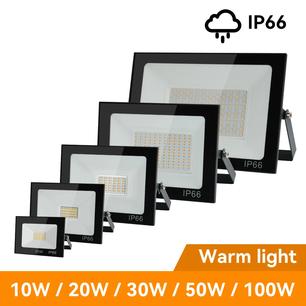 LED Flood Light IP66 Waterproof Outdoor Spotlight 100W AC220V Reflector Led Exterior Wall Lamp For Garden Street Gate Wall