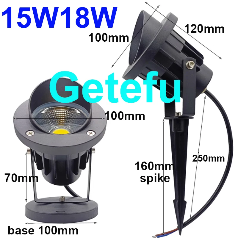 LED COB Outdoor Garden Light LED Lawn Lamp Spike 18W 15W 10W 7W Waterproof Bulb AC220V 110V 12V Landscape IP65 Path Spotlight