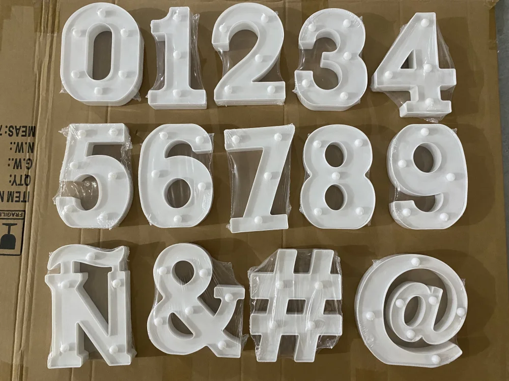 Number Letter Lamp Luminous Alphabet LED Lights Decororation Night Light for Home Wedding Birthday Christmas Party Decoration
