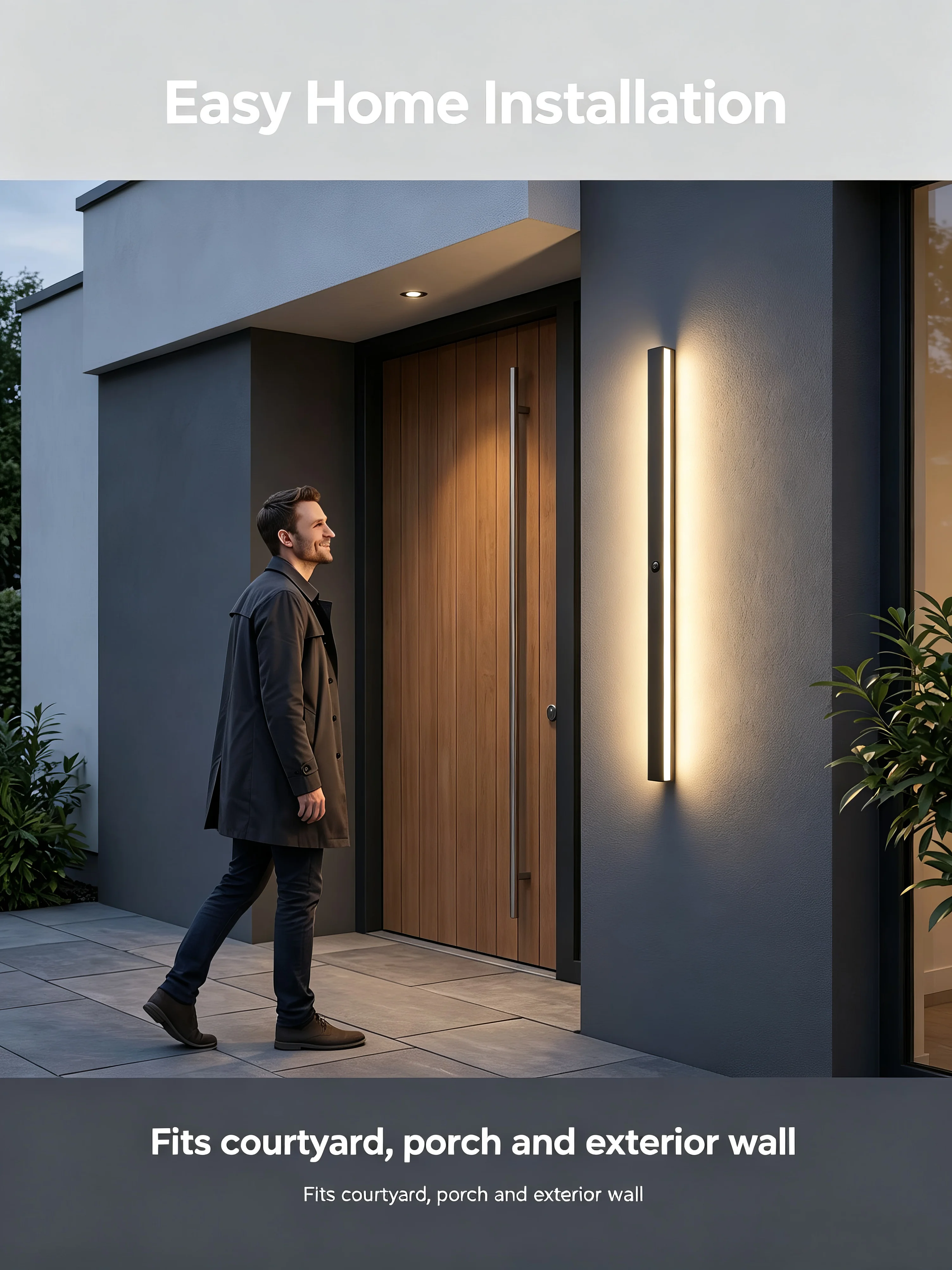 2/1PCS Motion Sensing LED Waterproof IP65 Outdoor Long Wall Lamp Villa Wall Light Garden Porch Sconce Light 110V 220V 55-200CM