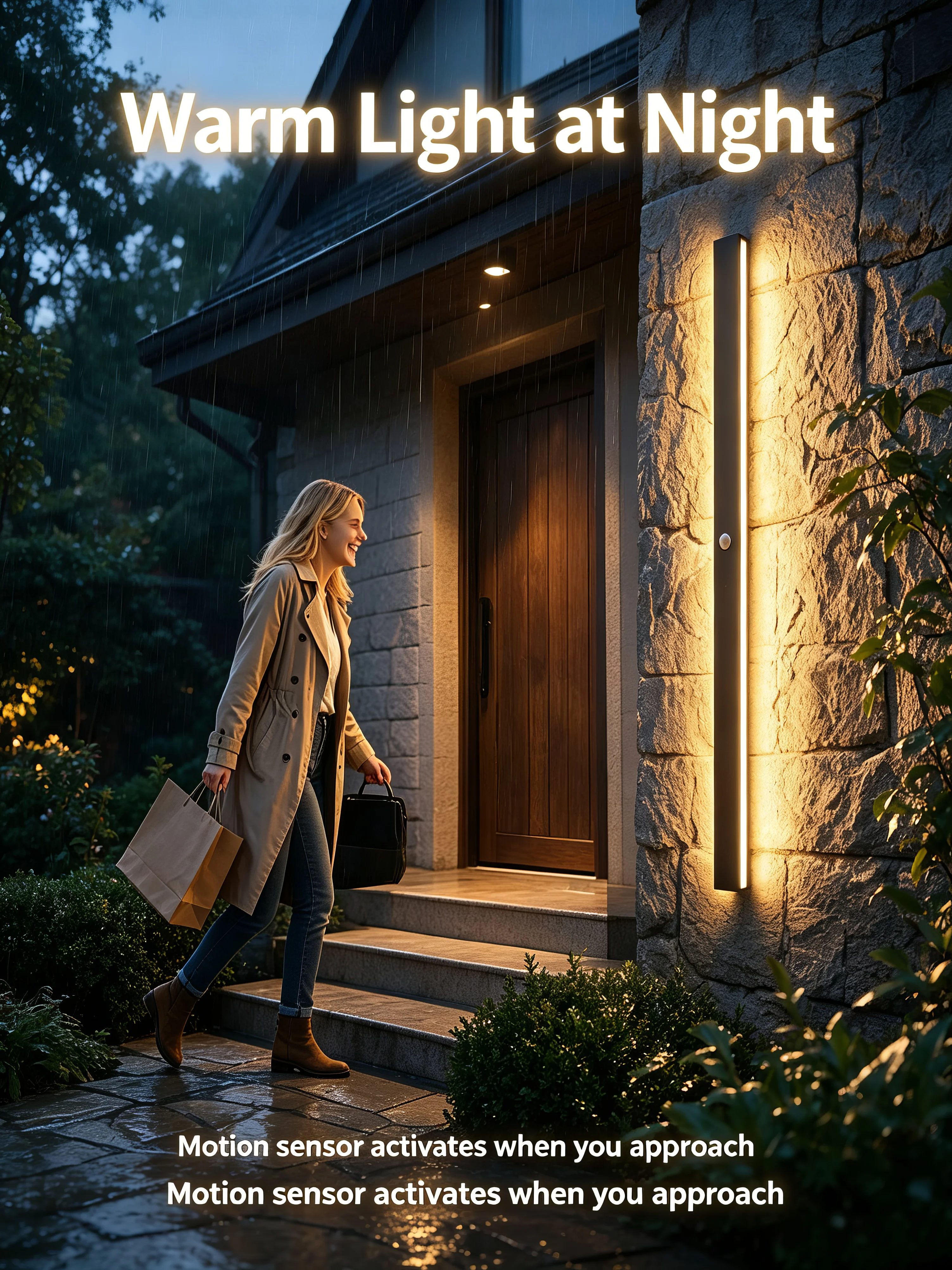 2/1PCS Motion Sensing LED Waterproof IP65 Outdoor Long Wall Lamp Villa Wall Light Garden Porch Sconce Light 110V 220V 55-200CM