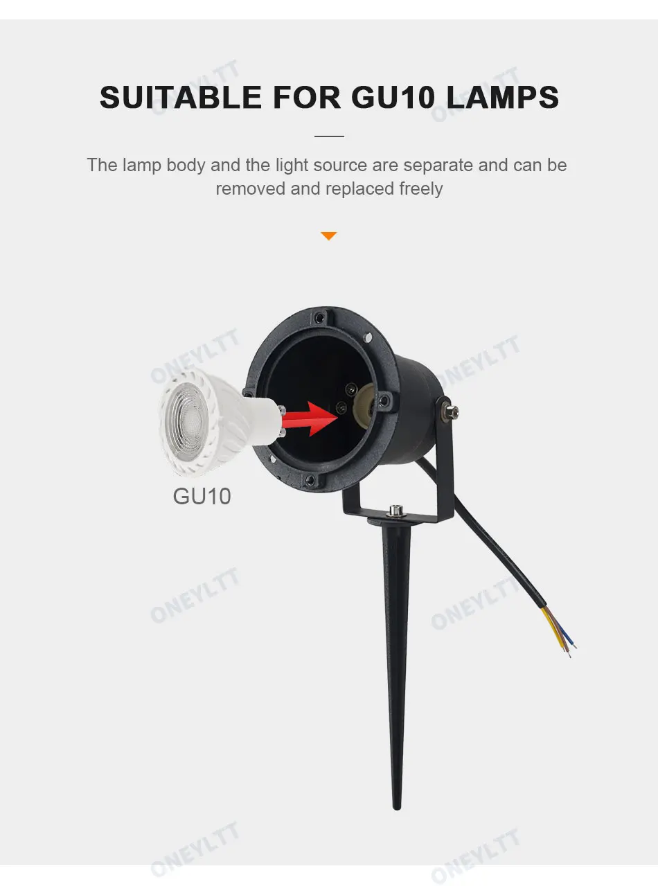 Free Shipping GU10 MR16 Garden Lawn Light Landscape Lamp Spike Waterproof Path Bulb Spot