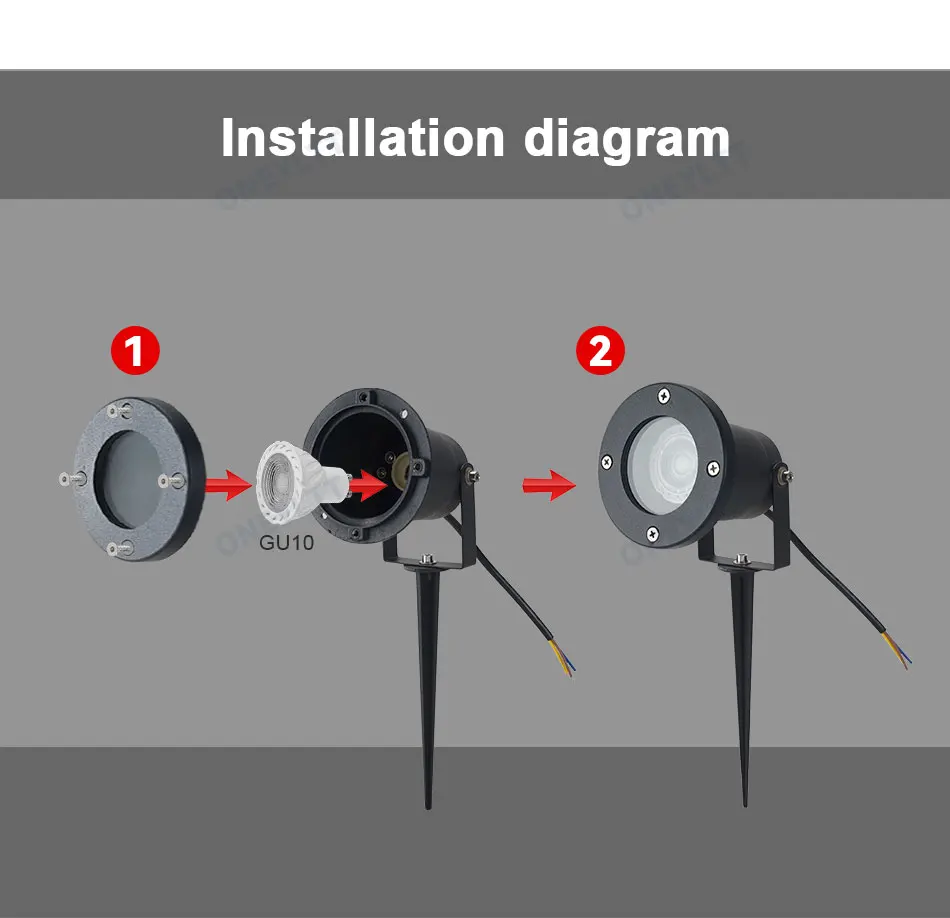 Free Shipping GU10 MR16 Garden Lawn Light Landscape Lamp Spike Waterproof Path Bulb Spot