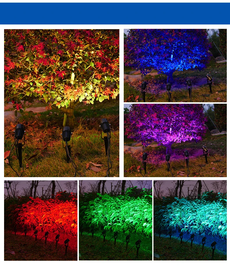 10-Pack Cable-Free LED Garden Decorative Lights 50W Safe Voltage 220V/110V/12V Waterproof Warm White Spot Lights for Lawn Lighti