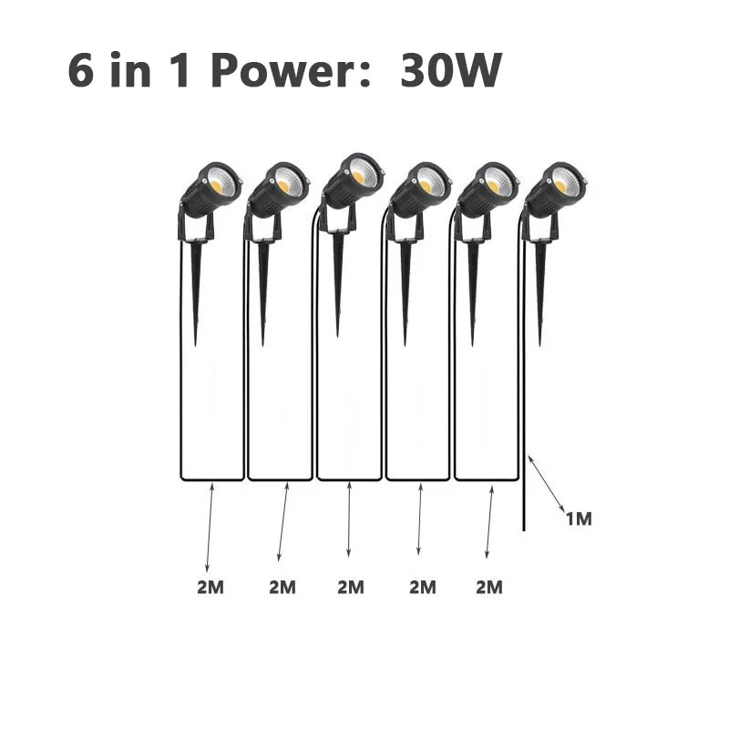 10-Pack Cable-Free LED Garden Decorative Lights 50W Safe Voltage 220V/110V/12V Waterproof Warm White Spot Lights for Lawn Lighti