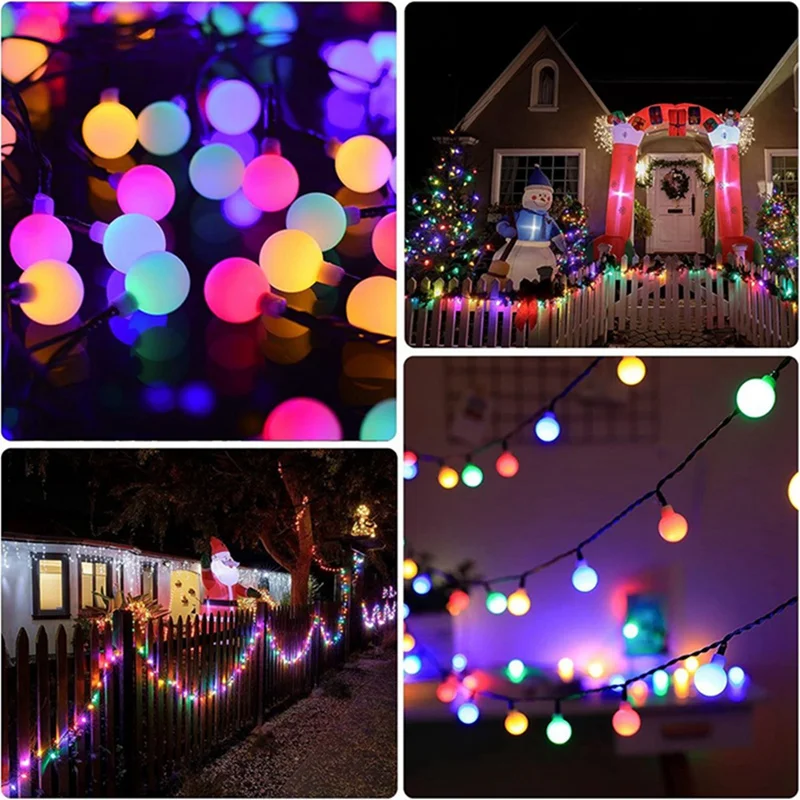 1Pack Solar String Light Garden Solar Globe Fairy Lights 8 Modes Waterproof For Garden Christmas Outdoor Wedding Decor Lights