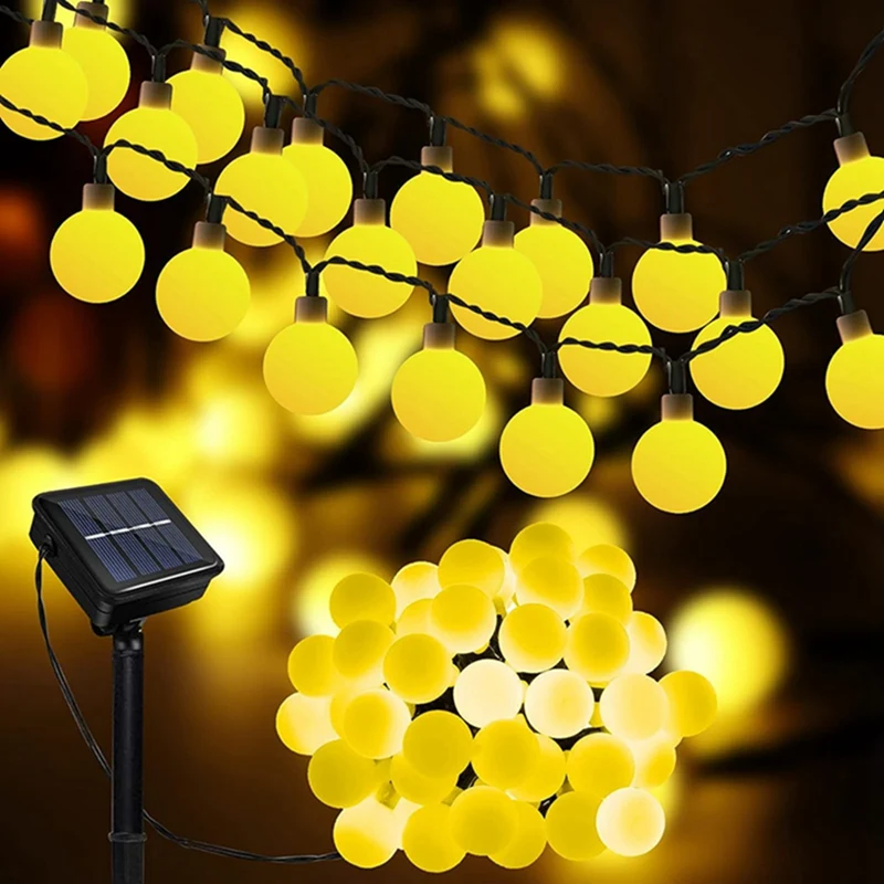 1Pack Solar String Light Garden Solar Globe Fairy Lights 8 Modes Waterproof For Garden Christmas Outdoor Wedding Decor Lights