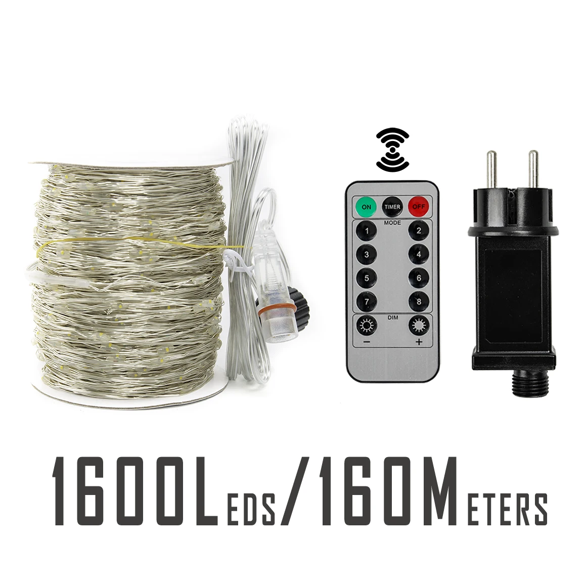 120M 1200LEDs Silver Wire Fairy string Lights Wateproof Plug In for Tree Outdoor Christmas Holiday wedding Garden Decoration