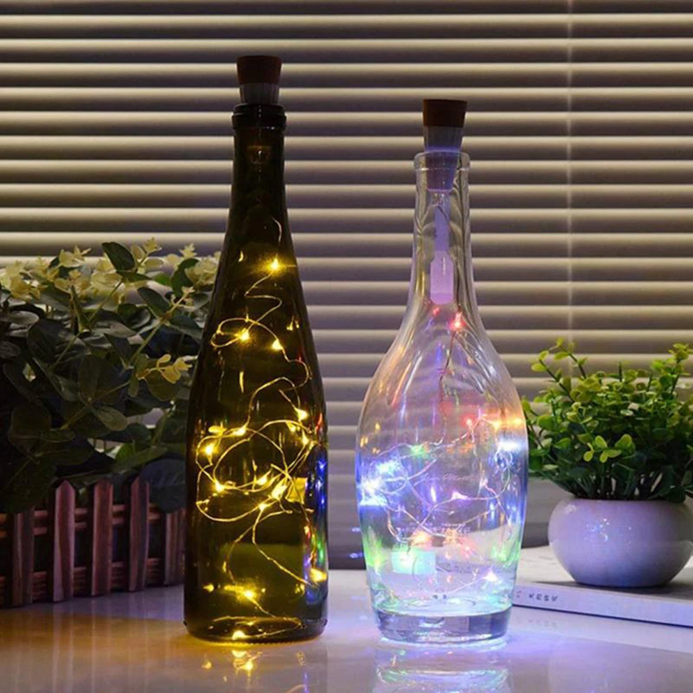 2m 20 LED Cork Bottle Fairy Light USB Rechargeable Indoor Decoration String Lamp for Bedroom Home Party Wedding Christmas