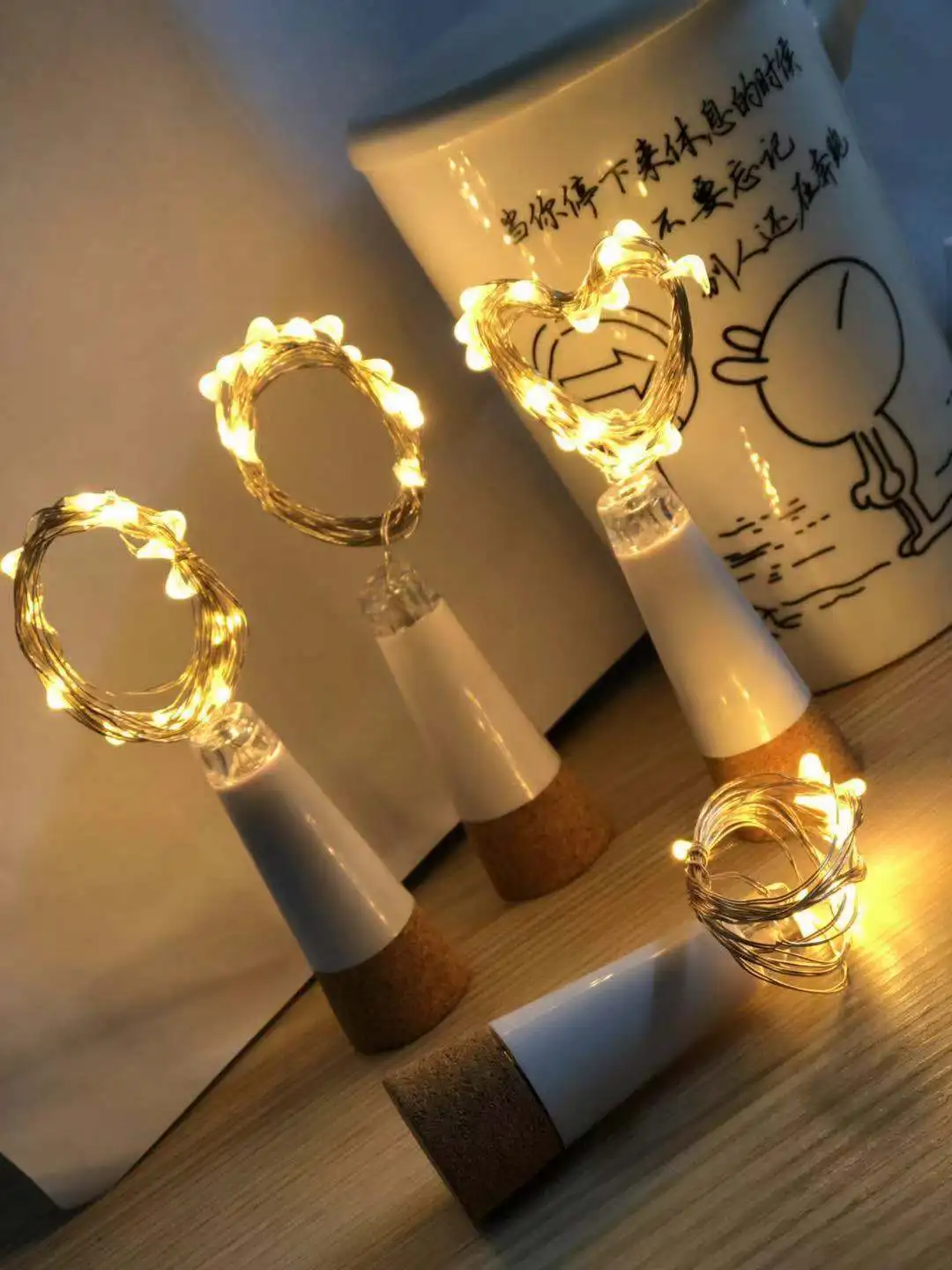 2m 20 LED Cork Bottle Fairy Light USB Rechargeable Indoor Decoration String Lamp for Bedroom Home Party Wedding Christmas