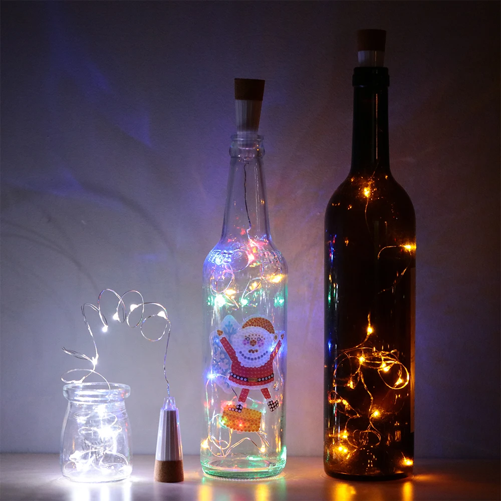 2m 20 LED Cork Bottle Fairy Light USB Rechargeable Indoor Decoration String Lamp for Bedroom Home Party Wedding Christmas