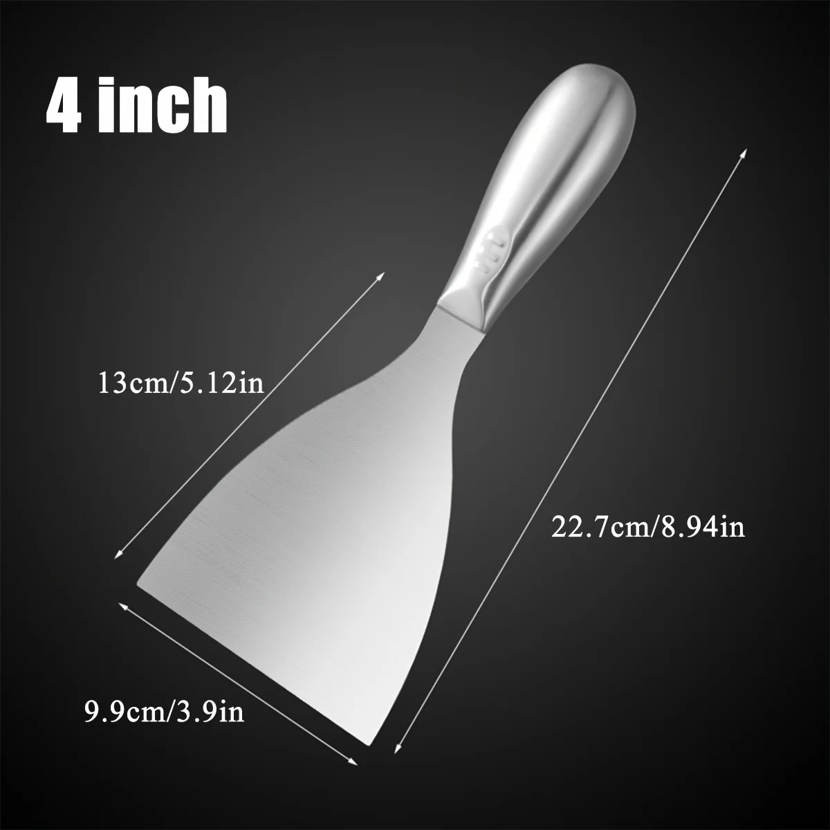 Premium Polished All-Stainless Steel Scraper Tool for Drywall Finishing,Professional Grade Putty Blade for Scraping Paint