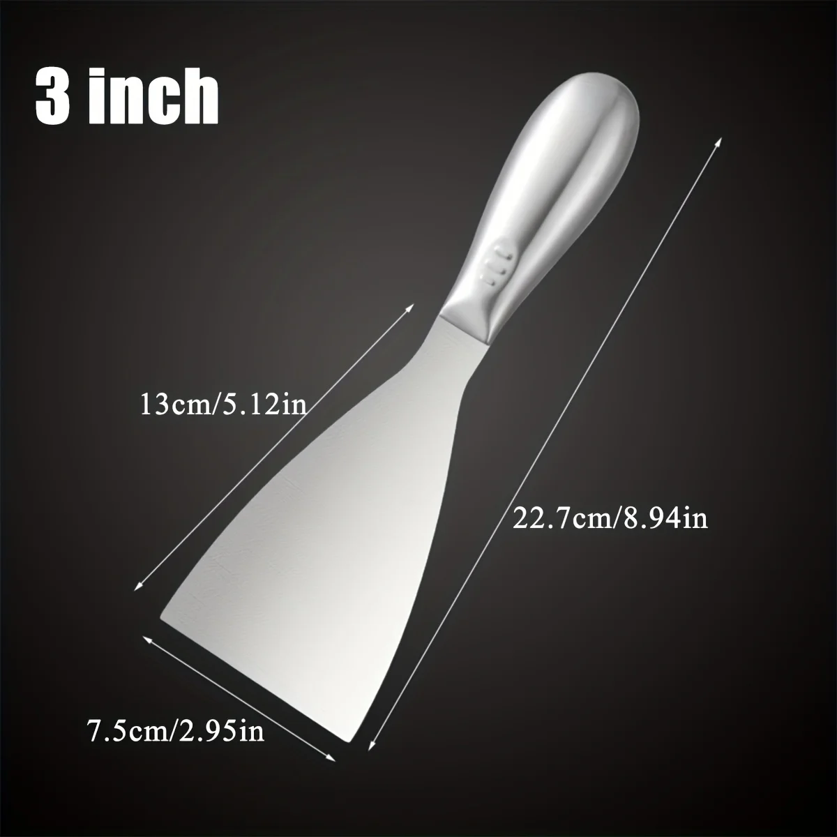 Premium Polished All-Stainless Steel Scraper Tool for Drywall Finishing,Professional Grade Putty Blade for Scraping Paint