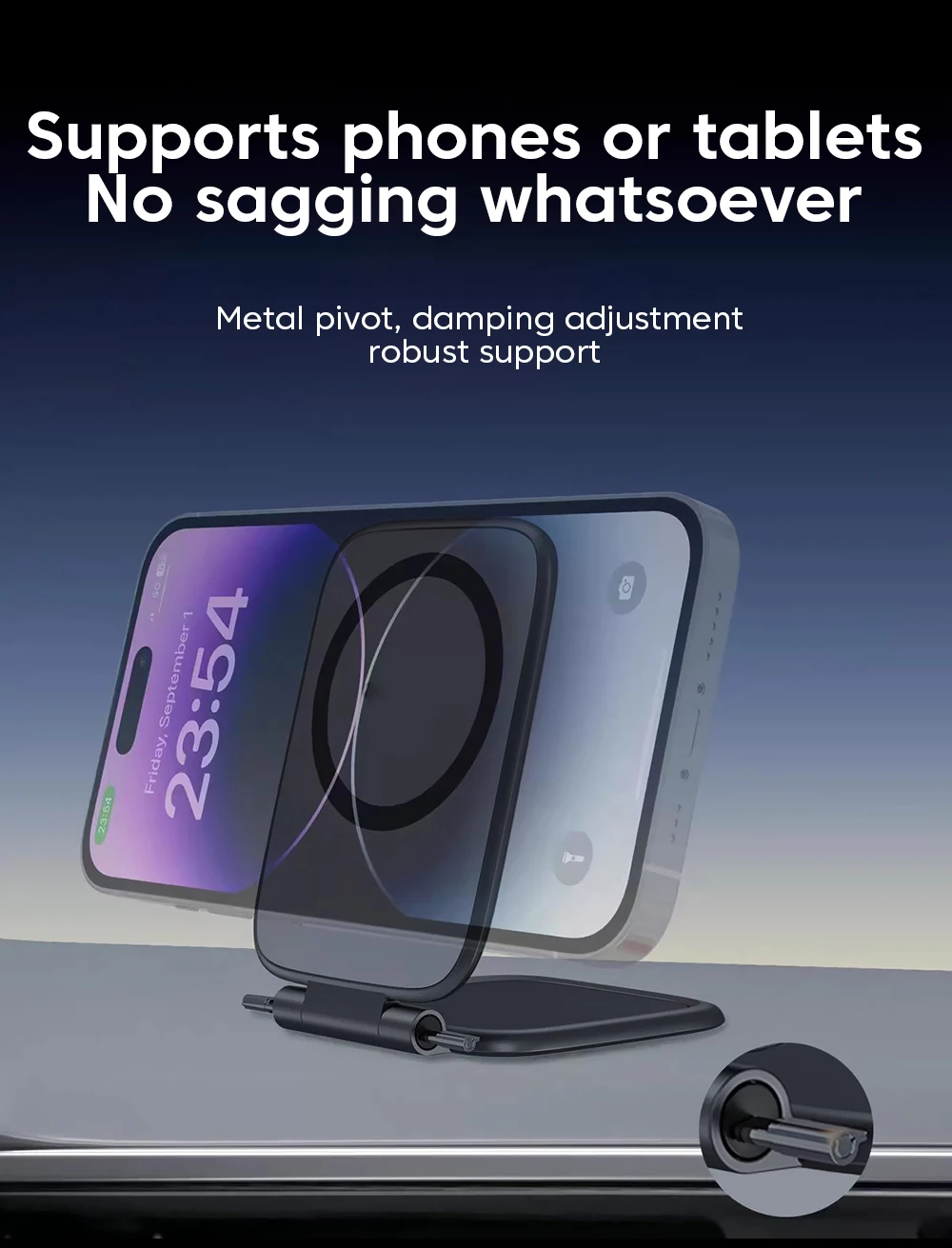 Ultrathin Car Magnetic Mobile Phone Holder Adjustable Foldable Anti-shake Vehicle Navigation Phone Universal Stand Accessories