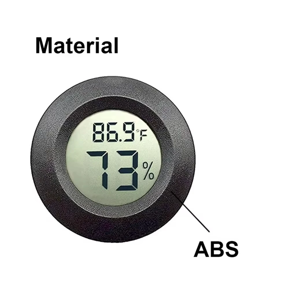 Round Digital LCD Thermometer For Car Indoor Room Cigar Wine Cabinet Digital Temperature Humidity Meter Pet Acrylic Box