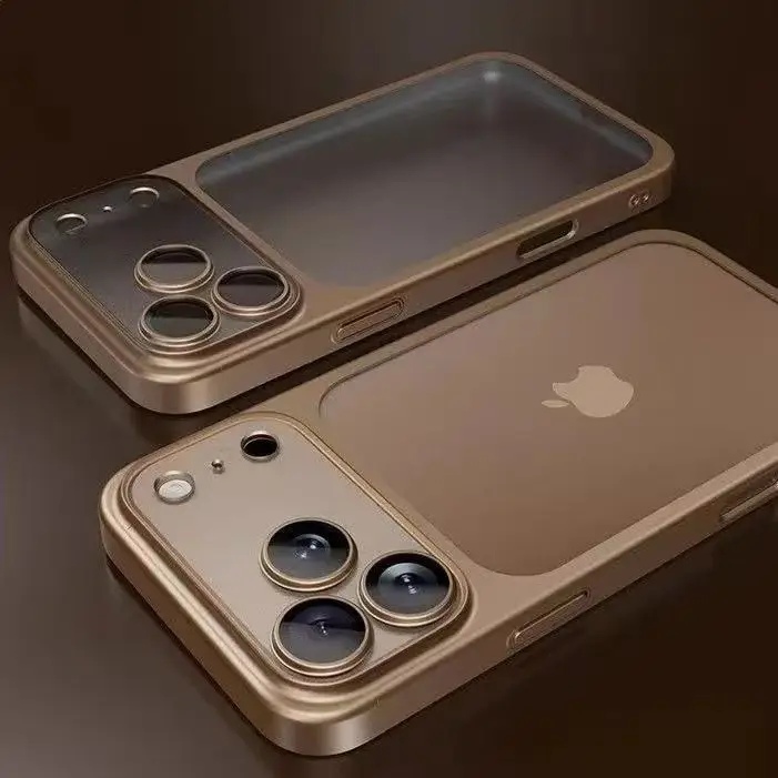 Luxury Plating Color PC Transparent Phone Case For iPhone 18 17 16 15 14 13 18 Pro Max Air Lens Protection Matte Back Hard Cover