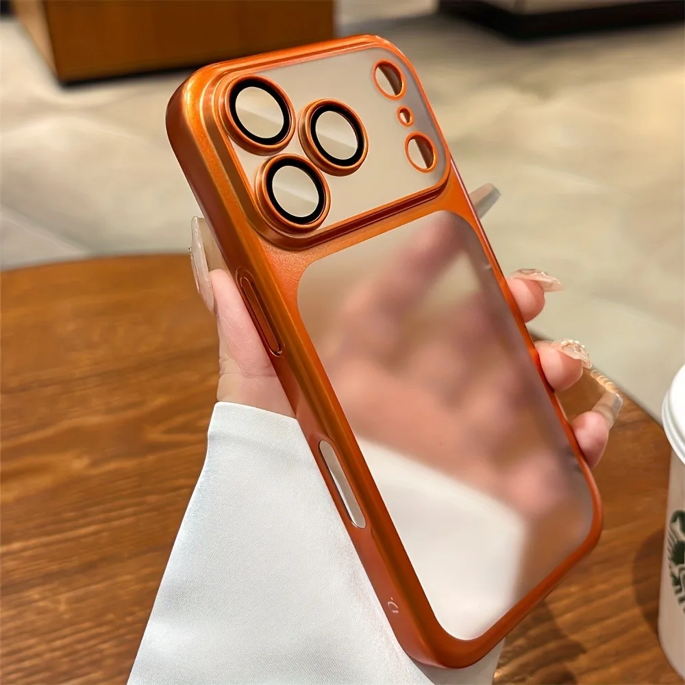 Luxury Plating Color PC Transparent Phone Case For iPhone 18 17 16 15 14 13 18 Pro Max Air Lens Protection Matte Back Hard Cover
