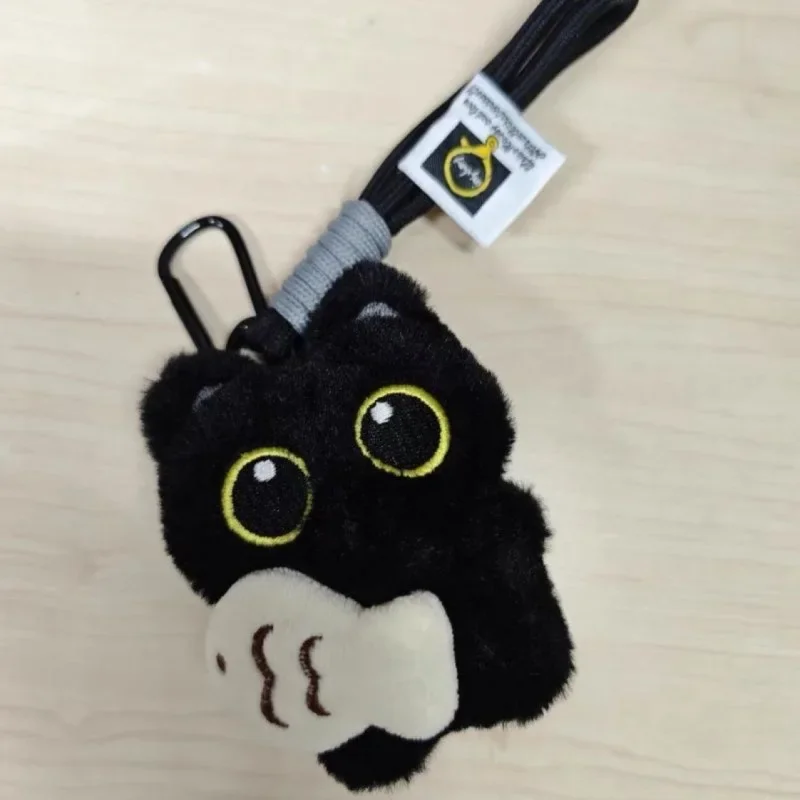 2Pcs Cool Plush Black Cat Doll Toy Keychain Bag Pendant Charms Car Keyring Accessories for Women Couples Kawaii Gift