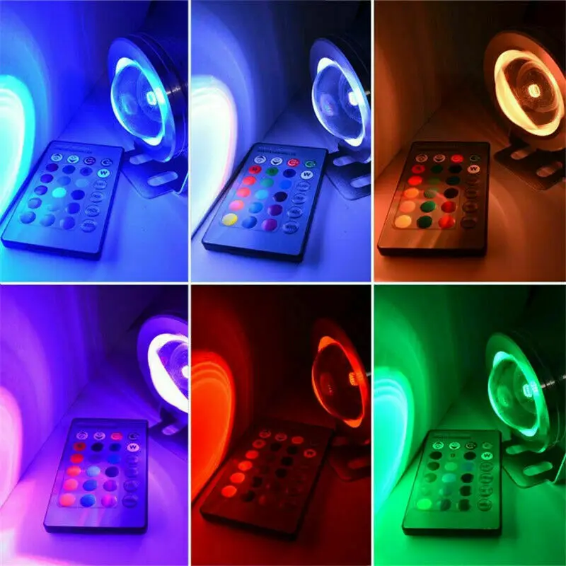Waterproof RGB LED Spotlight 10W 15W Underwater LED Floodlight for Fountain Pool Aquarium 85-265V EU/US Plug Outdoor Garden Lamp