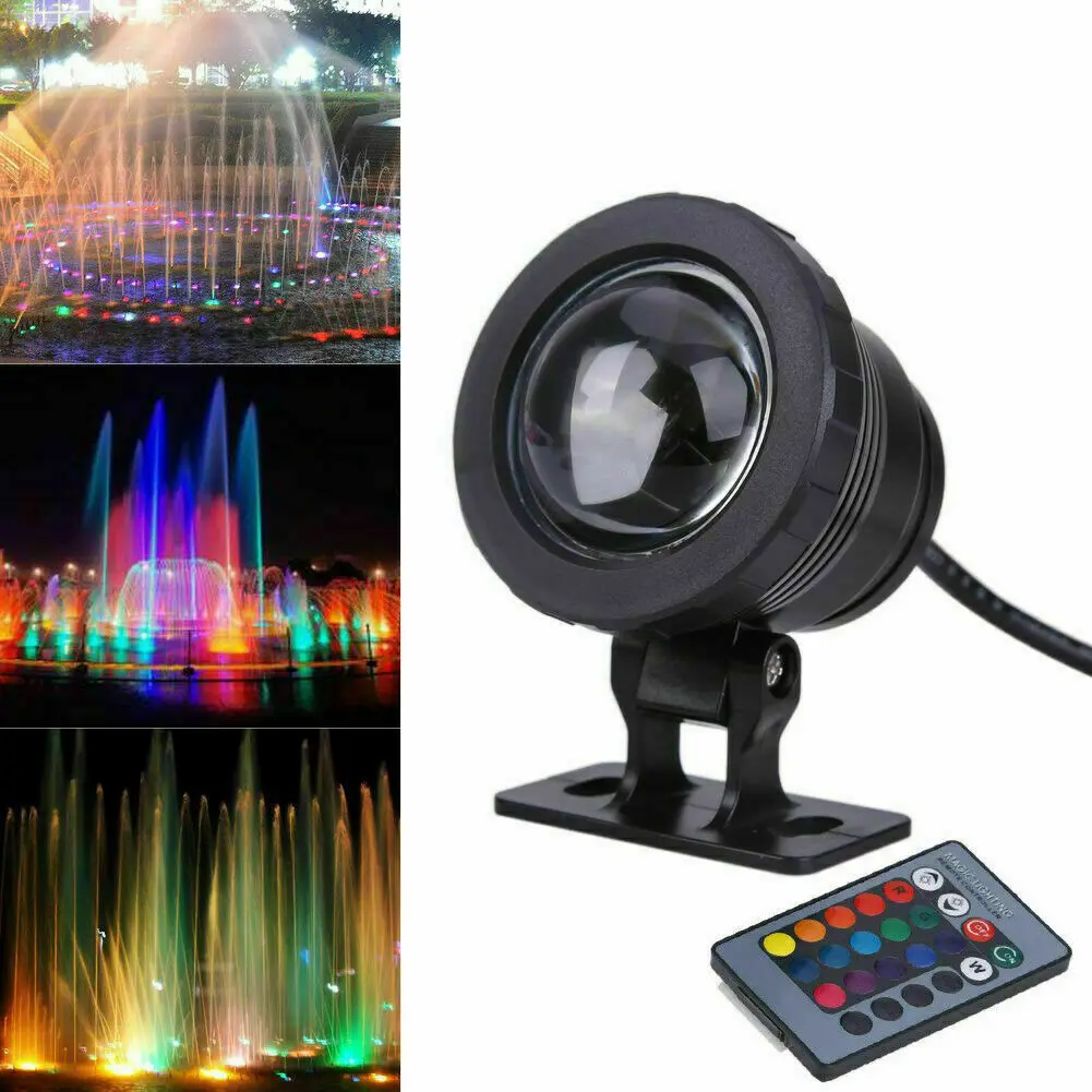 Waterproof RGB LED Spotlight 10W 15W Underwater LED Floodlight for Fountain Pool Aquarium 85-265V EU/US Plug Outdoor Garden Lamp