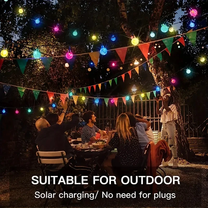 5M/6.5M Waterproof Solar Bubble Ball Light String Lights Outdoor Crystal Ball String Light GardenParty Decoration