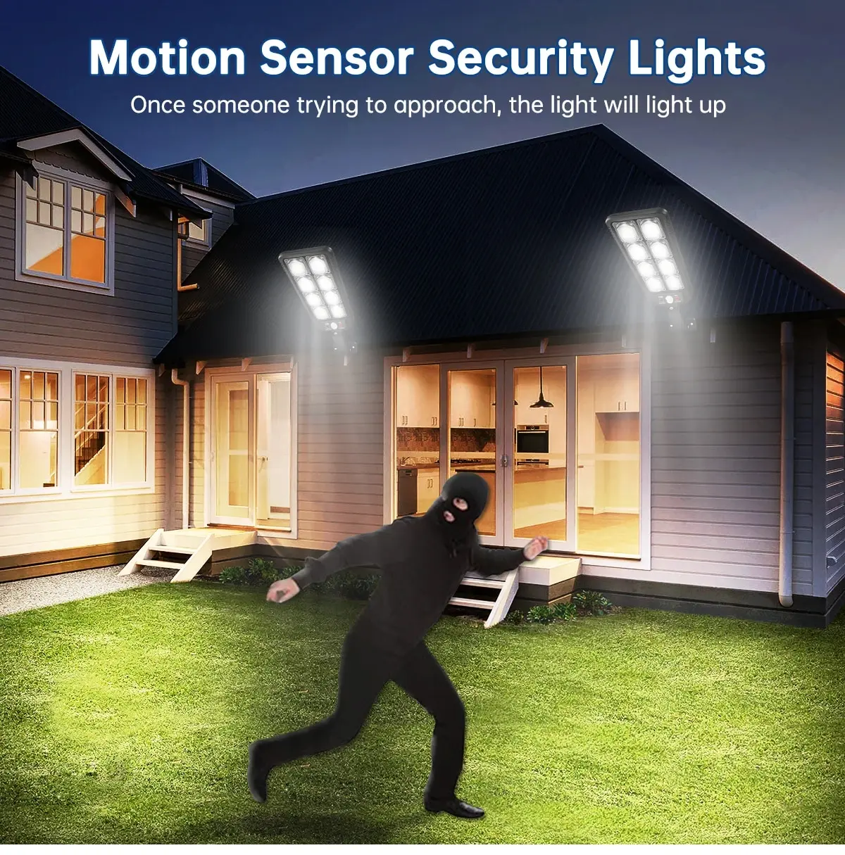 100/200led Solar Street Light IP65 Waterproof Solar Outdoor Motion Sensor Lights Solar Wall Light with Remote for Garden Yard