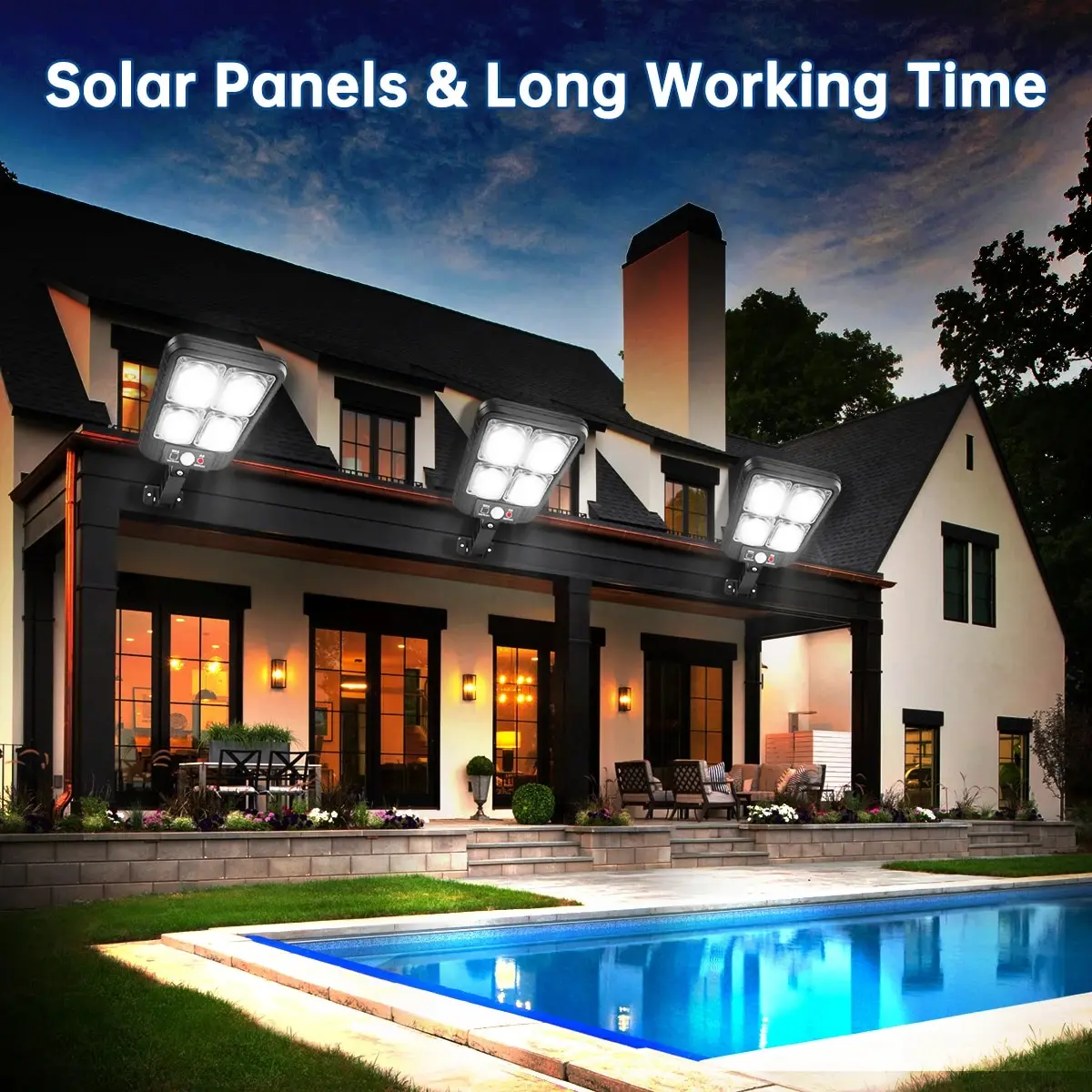 100/200led Solar Street Light IP65 Waterproof Solar Outdoor Motion Sensor Lights Solar Wall Light with Remote for Garden Yard