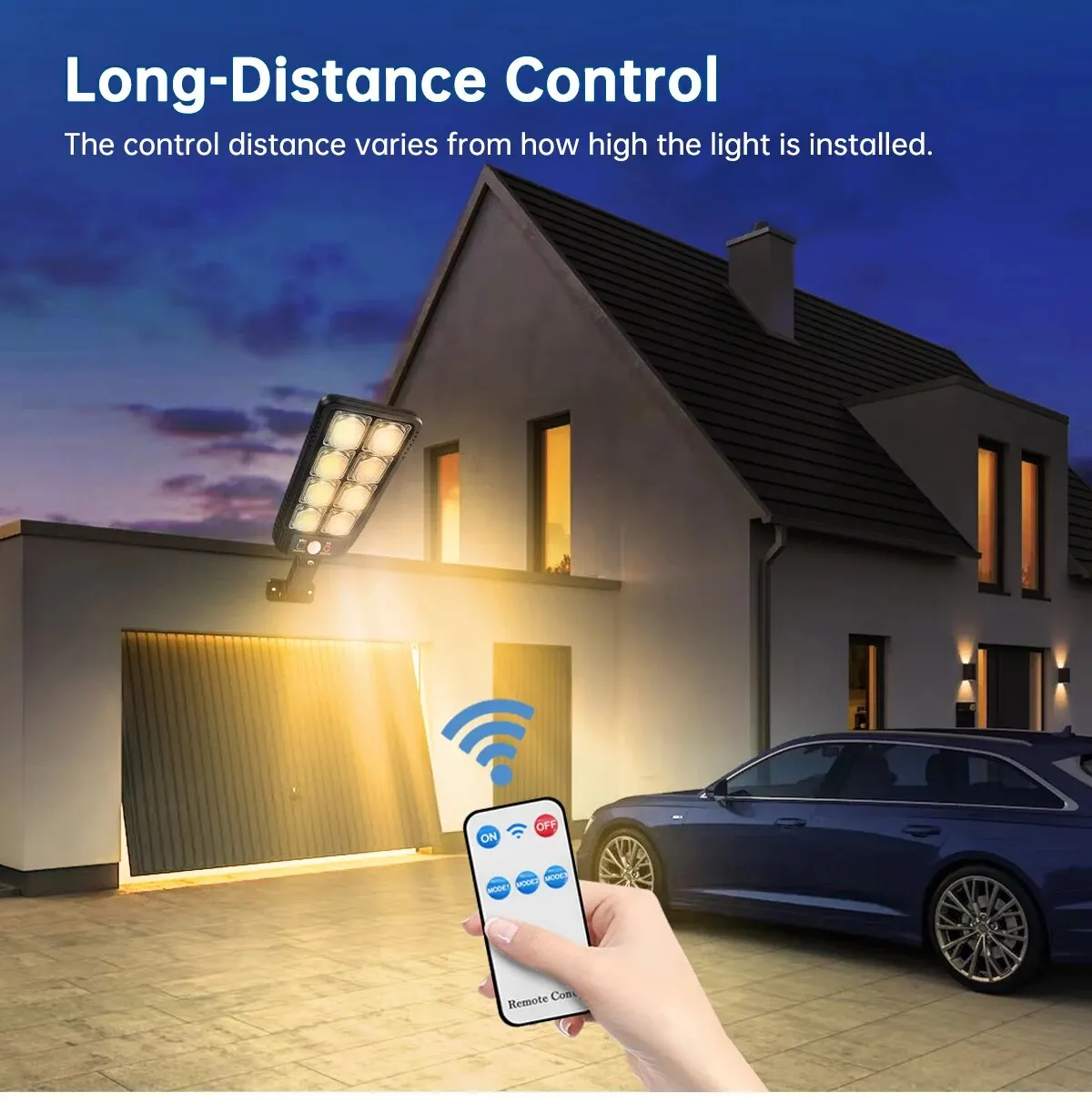 100/200led Solar Street Light IP65 Waterproof Solar Outdoor Motion Sensor Lights Solar Wall Light with Remote for Garden Yard