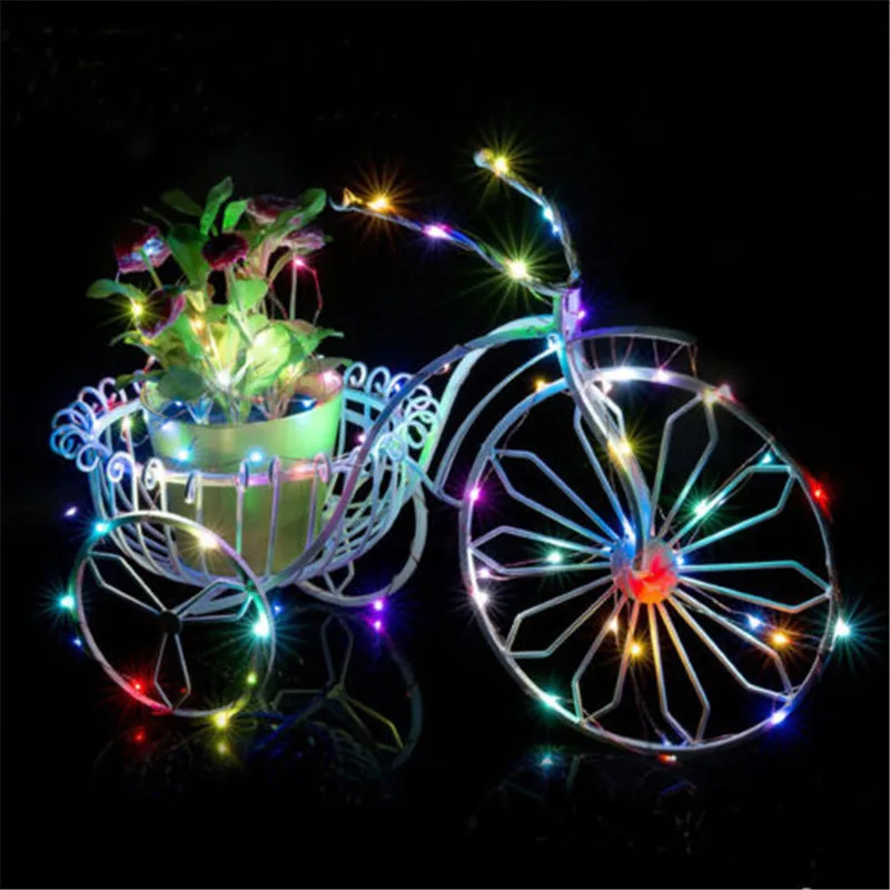 10pcs/lot Copper Led Fairy Lights 2M 20 Leds CR2032 Button Battery Operated LED String Light Xmas Wedding Party Decoration