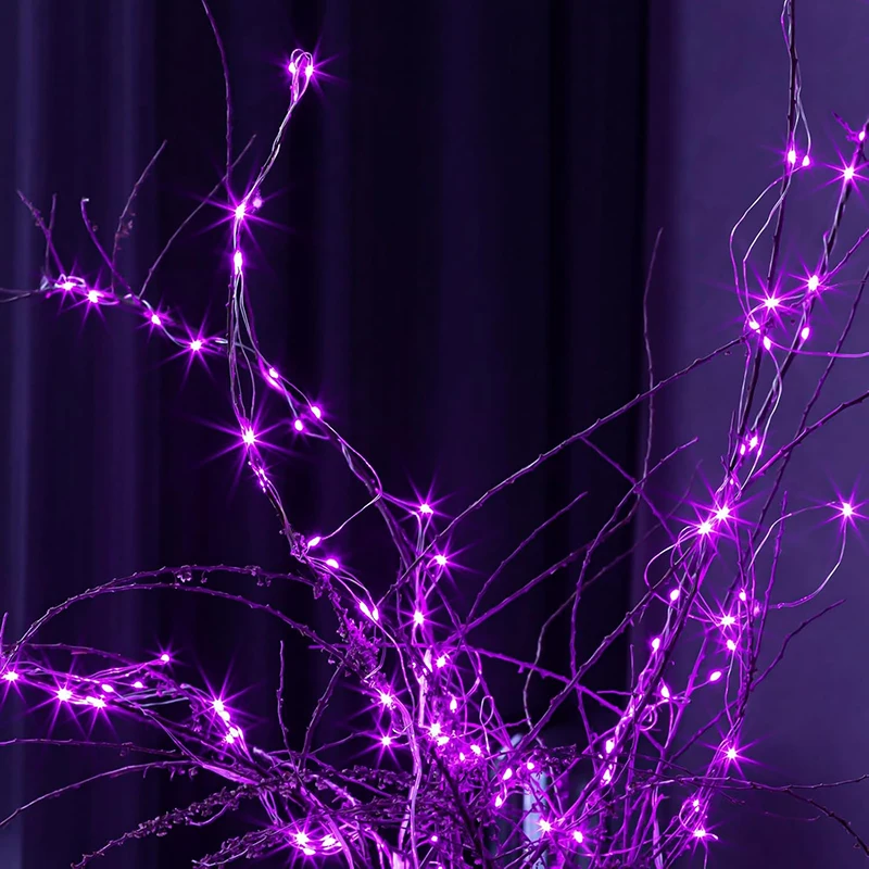 LED Fairy Copper Wire Light String USB Garland Purple Pink Light For Christmas Wedding Party Birthday Home Bedroom DIY Decor